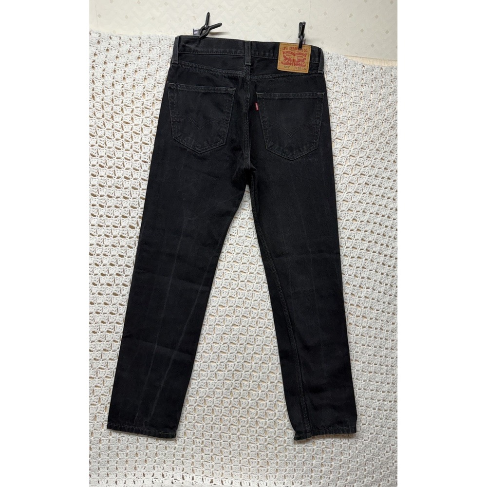 Levis 505 Jeans Mens Tag 30x32 Fits 30x30 Black Denim Straight Leg Regular Fit